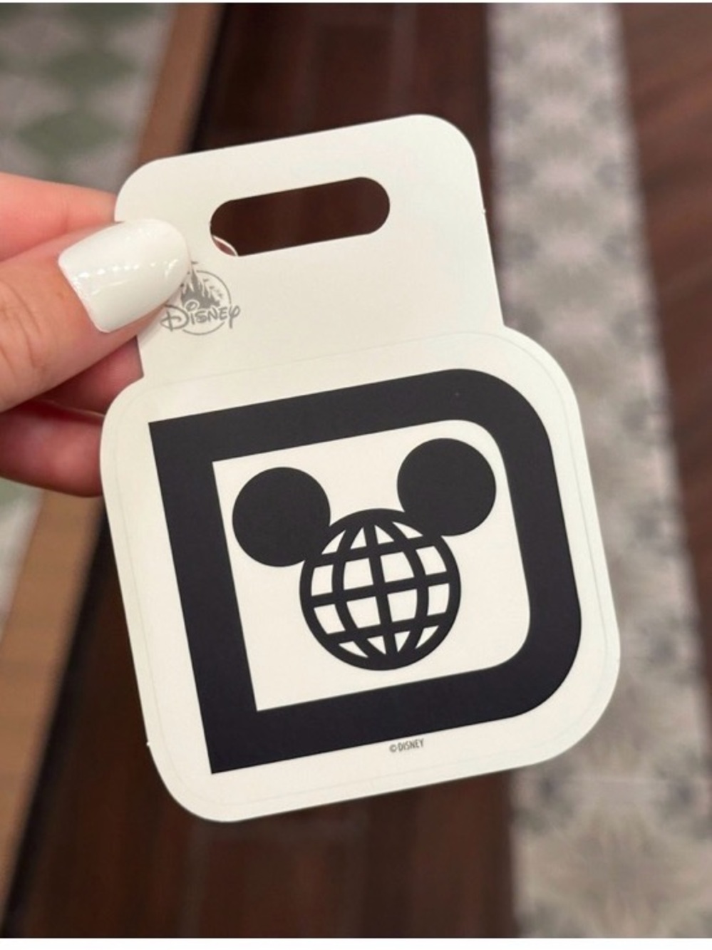 Disney Logo Black & White Mickey Globe  Vinyl Sticker Decal Parks Exclusive